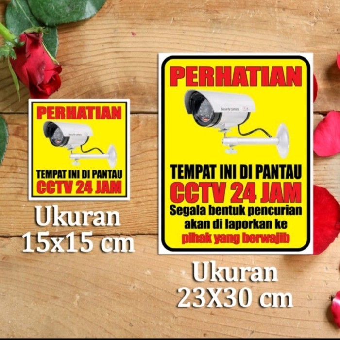 

SIGN AKRILIK + STIKER VINIL .CCTV 24JAM TEMPAT INI DI PANTAU .VIRAL
