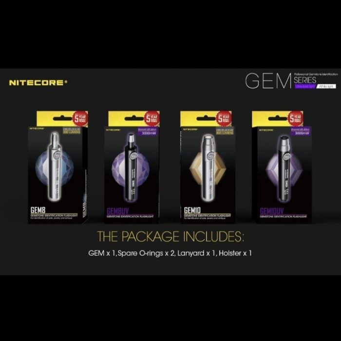 Nitecore GEM8 Senter Indentifikasi Batu Mulia Gemstone XP-L HI V3 500