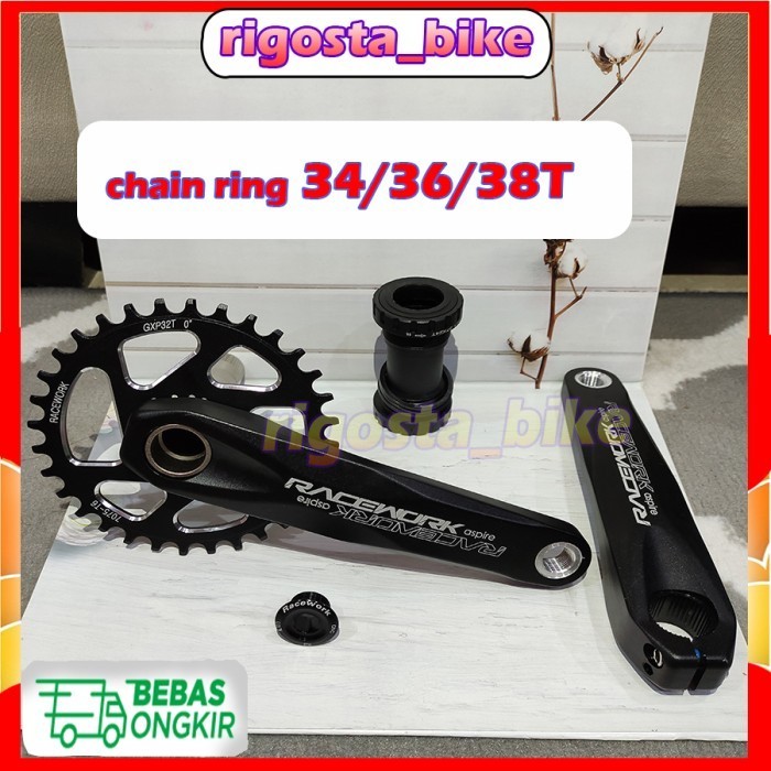 CRANKSET ARM RACEWORK ALLOY HOLLOWTECH HT2 GXP PLUS BB CRANK SINGLE