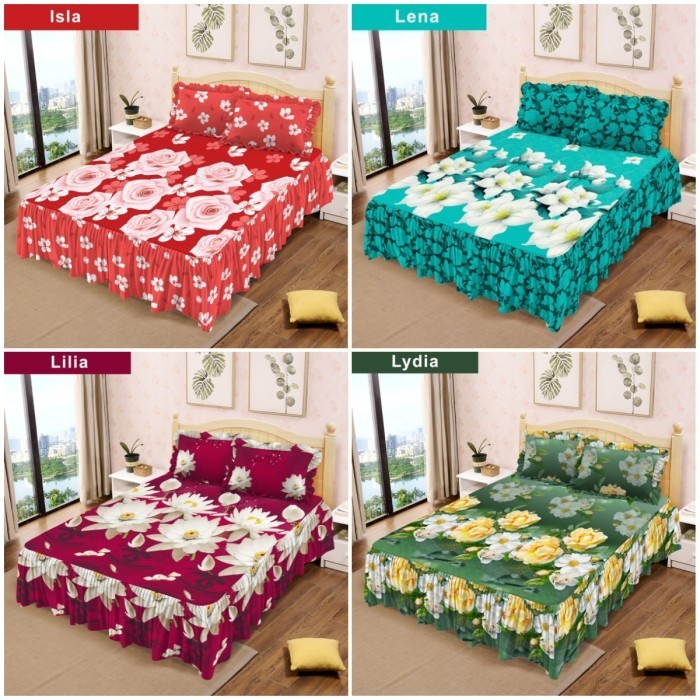 SPREI LADY ROSE RUMBAI / RIMPLE 180 x 200 ( 6 kaki ) Bunga