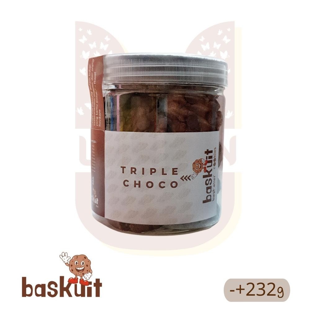 

{cookies} Triple Choco - BASKUIT (Best Ever Cookies) - Kemasan Jar / Toples 232g - Kue Kering Coklat TERLARIS