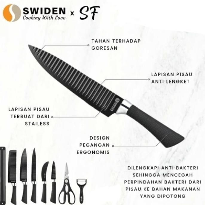 PISAU SET SWIDEN X SF / KNIFE SET 7 PCS KURNIAWATI4366