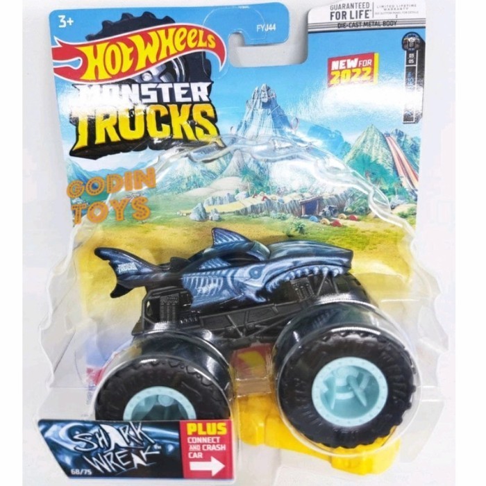 Monster Trucks Shark Wreak Blue diecast truck Hotwheels