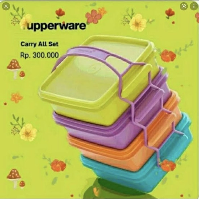 RANTANG SUSUN 4 WARNA TUPPERWARE CARRY ALL SET
