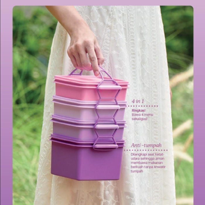 RANTANG TUPPERWARE BESAR 4 SUSUN LUNCH BOX TEMPAT MAKAN BEKAL
