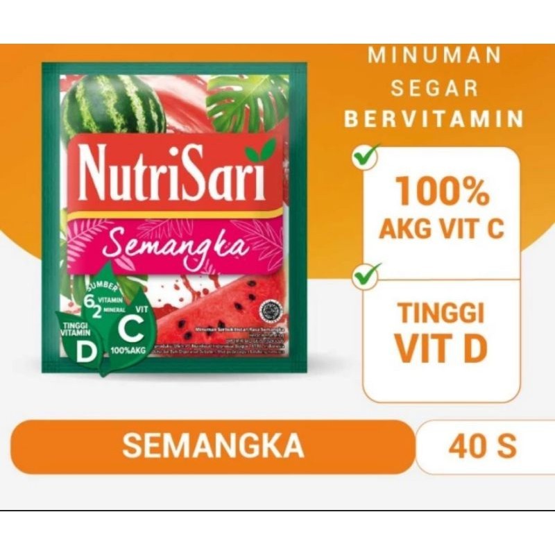 

NUTRISARI SEMANGKA 40 SASHET MINUMAN BUAH VITAMIN C & D ORIGINAL 100%