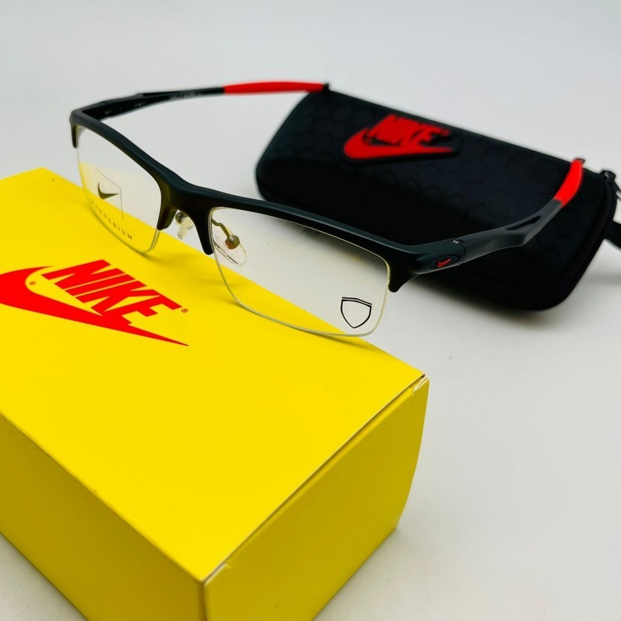 kacamata pria sporty half frame 9018 magnesium - Frame only