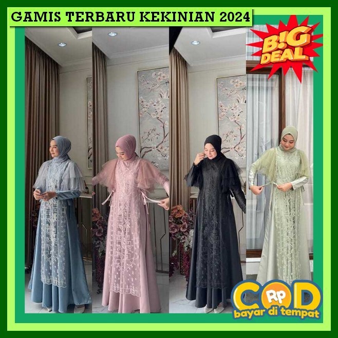 Gamis Lebaran 2024 Terbaru Remaja Dres Korean Style Hijab Gamsi Rayon Mmurahh Gaamis Aesthetic Dress