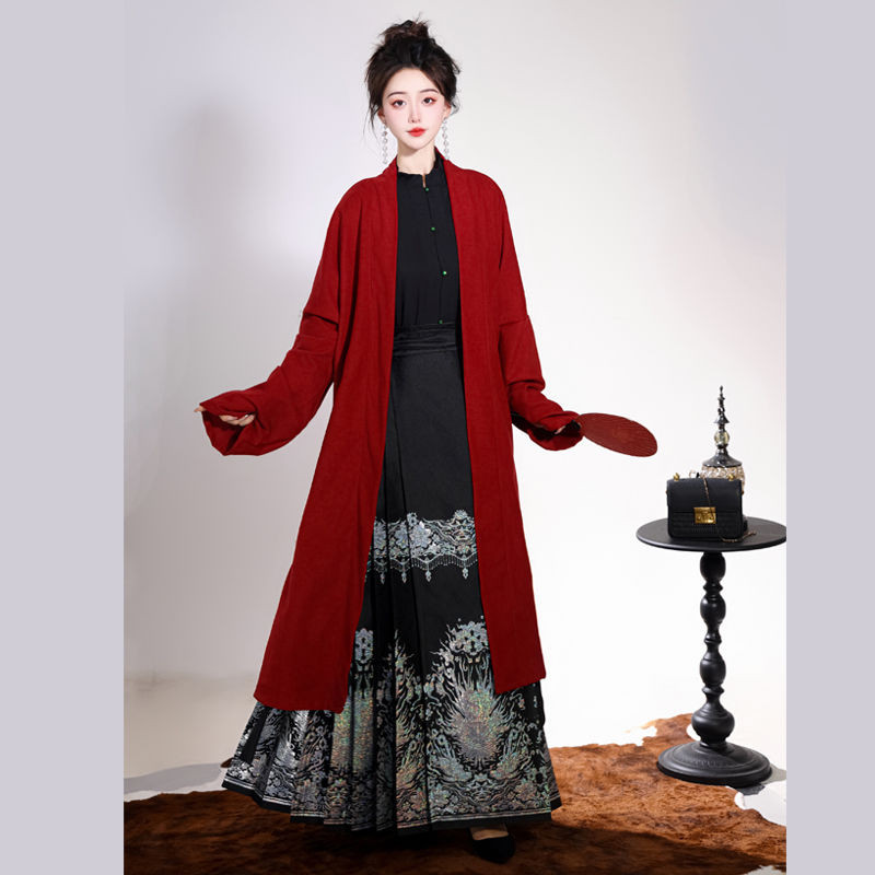Woven Jinming Hanfu New Chinese Style Horse-Face Skirt Daily Slim Suit