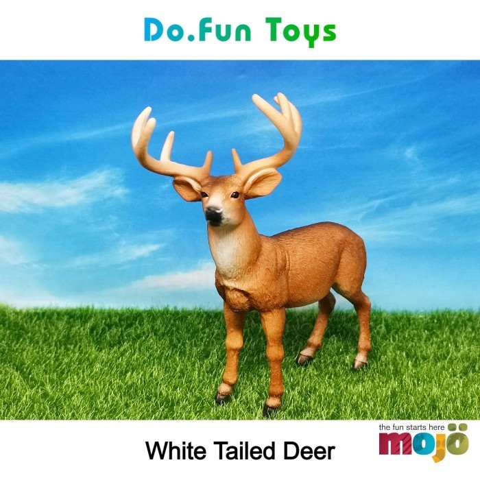 

WHITE TAILED DEER BUCK ANIMAL FIGURE / MINIATUR BINATANG RUSA BY MOJO