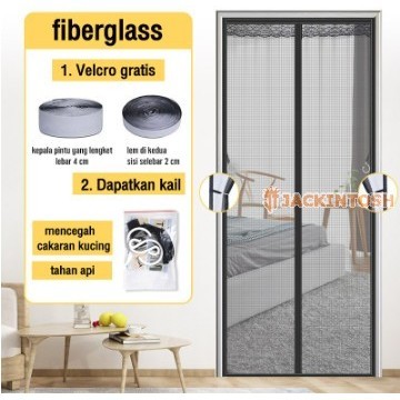 TERBARU TIRAI MAGNET JARING FIBERGLASS ANTI NYAMUK FREE TALI PREMIUM