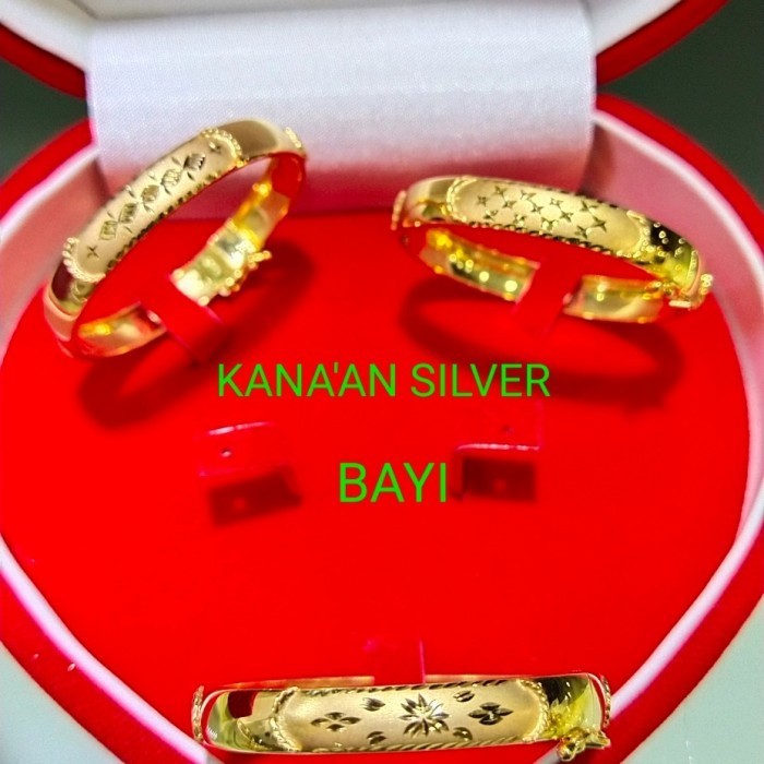 GELANG BANGKOK BAYI PERAK SILVER 925 LAPIS EMAS KUNING 24K