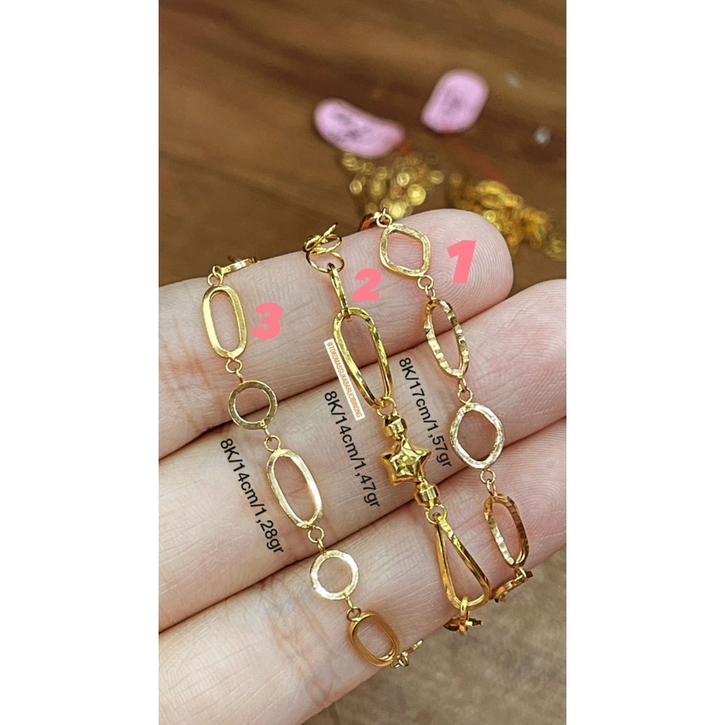 GELANG TANGAN ANAK EMAS 8K GANTUNG MAINAN(EMAS ASLI)