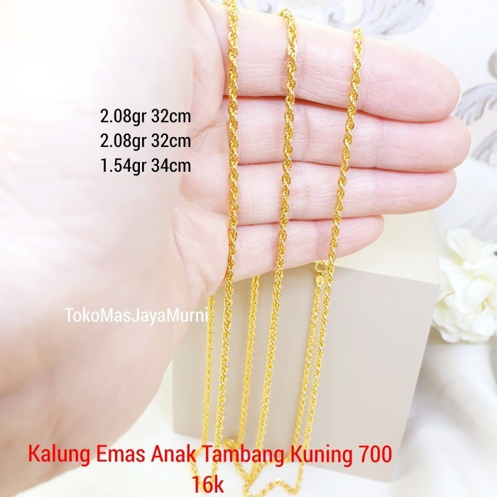 KALUNG EMAS ANAK TAMBANG KUNING 700 16K