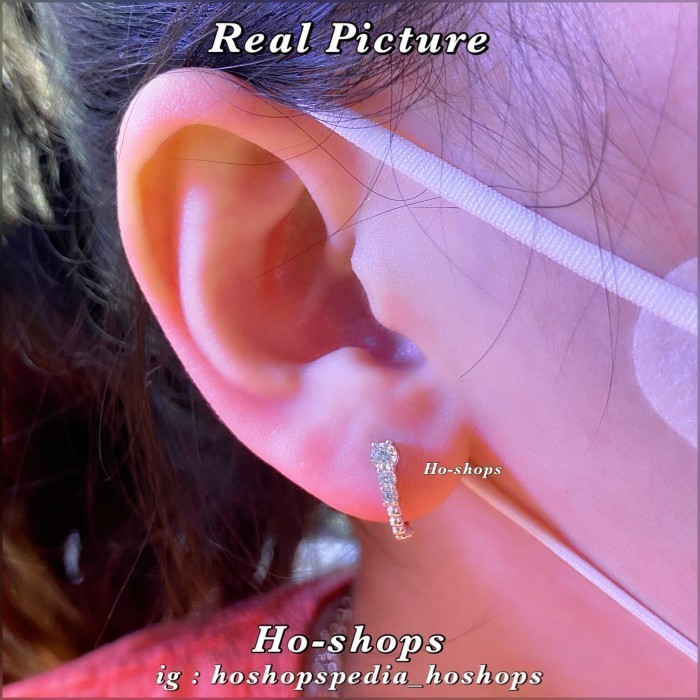 ANTING CANTIK KLIP MAS PUTIH KADAR 750 ASLI EMAS
