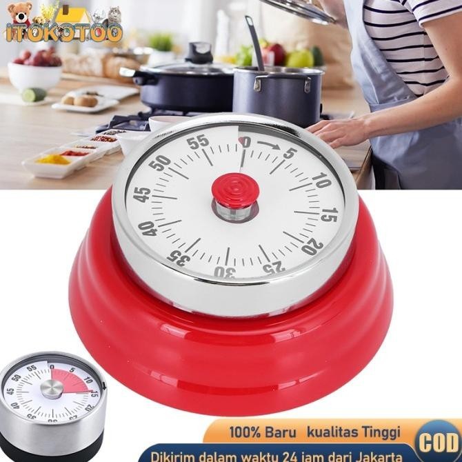 Timer Dapur Magnet Digital Manual Putar Mechanical Timer Alarm Masak