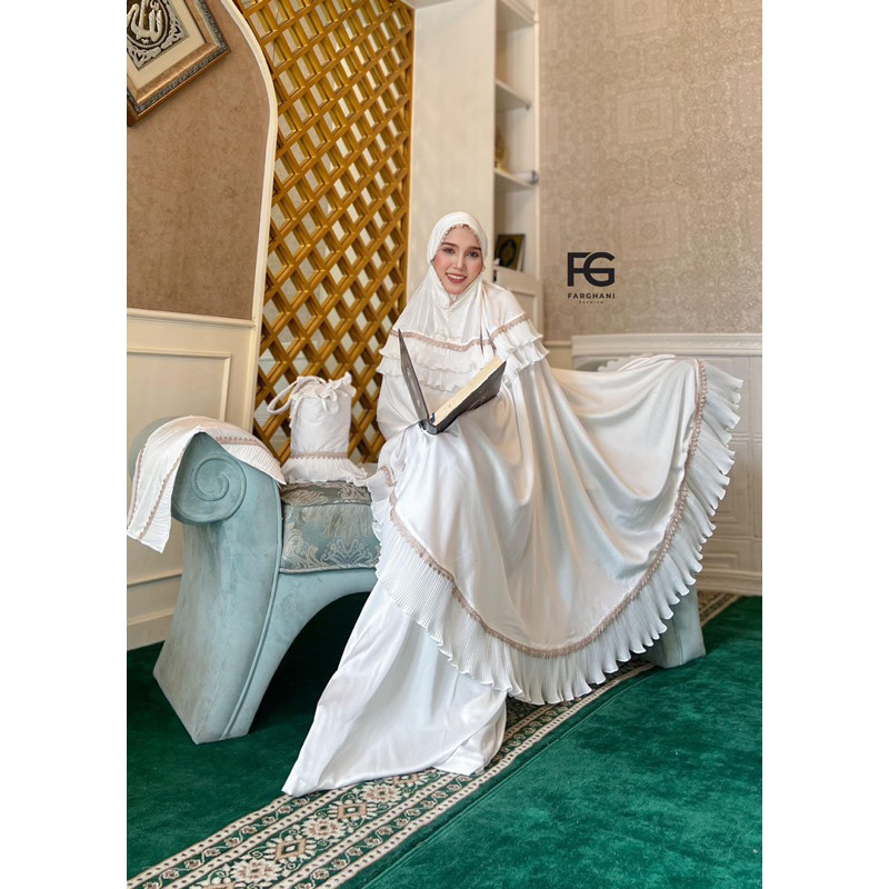 PREMIUM MUKENA KHANIA SET SAJADAH / MUKENA MEWAH / MUKENAMEWAH / MUKENA LEBARAN