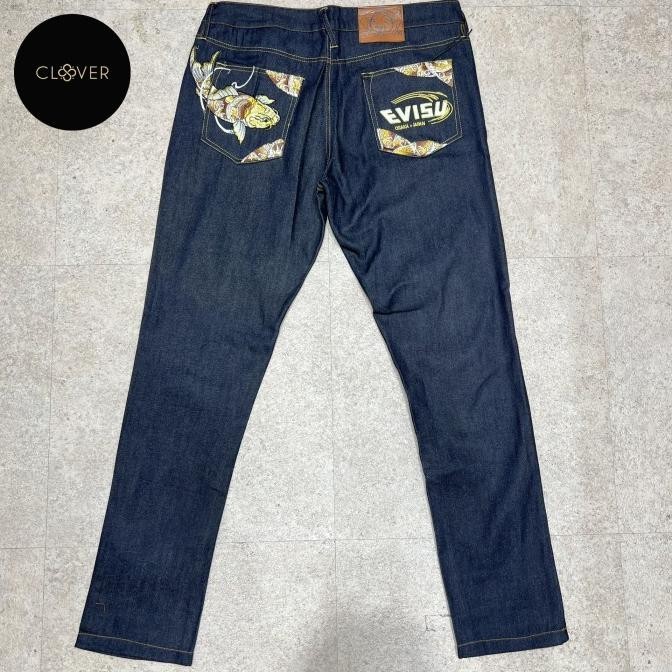 Celana Denim Jeans Pria Ev-Su Tattoo Koi Embroidered Pm E-Jp01 Rendalgumi