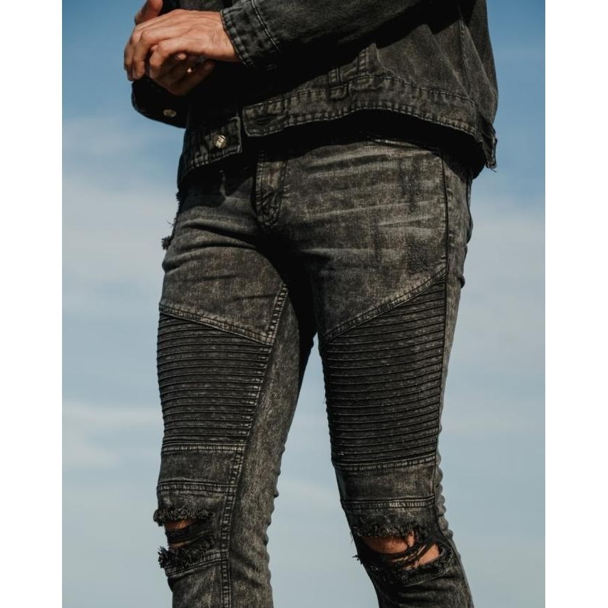 Termurah Yuk Weird Jeans -Biker Jeans Mashblack- Celana Jeans Pria Rendalgumi