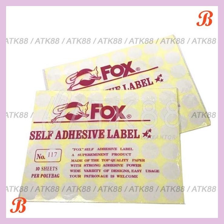 

| PGT | KERTAS / LABEL STIKER FOX NO. 117 UK. 25 MM (BULAT)