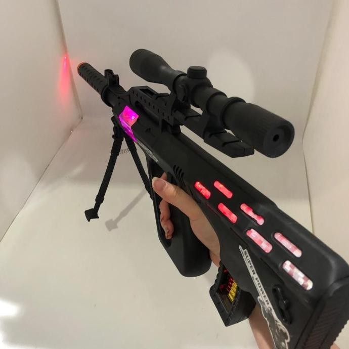 Mainan anak pistol - pistolan senapan/ machine gun ada laser dan getar