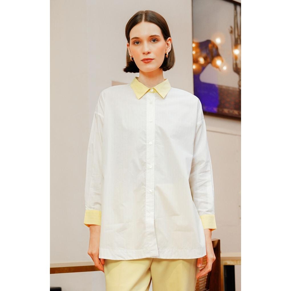 Benang Jarum - Clara Combi Shirt - White