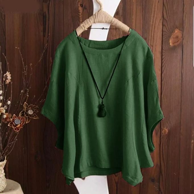 Atasan Batwing Jumbo Hijau [Baju Atasan Wanita 0140] Ta1A