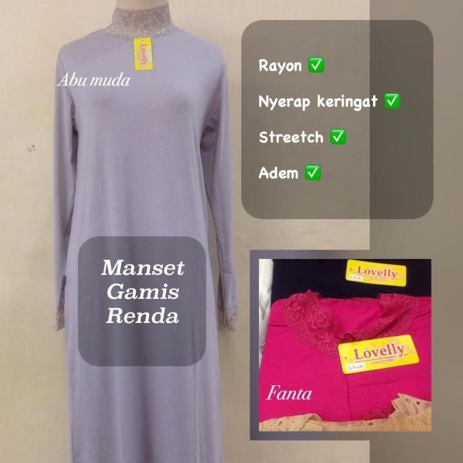 Manset Gamis Renda | Baju Gamis Renda | Dalaman Gamis