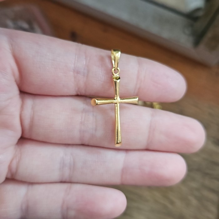 LIONTIN BANDUL SALIB KORPUS POLOS 2GR 2 GRAM 700 70% 16K EMAS ASLI