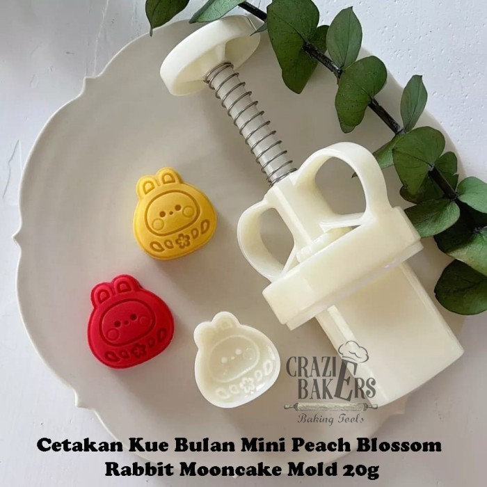 CETAKAN KUE BULAN MINI PEACH BLOSSOM RABBIT MOONCAKE MOLD 20G