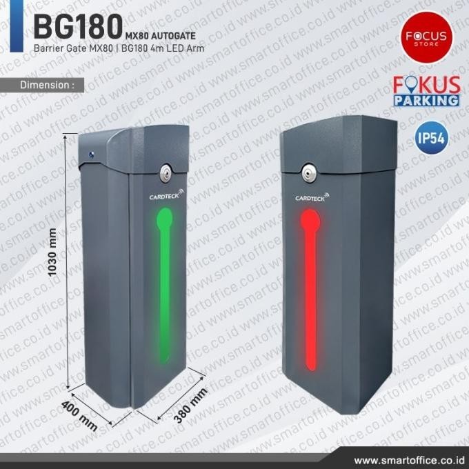 Portal Perumahan Barrier Gate Mx80 Portal Otomatis Palang 4M Led+Karet