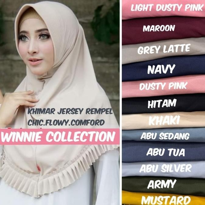 Bergo Jersey Premium Pet Antam Rempel Kerut Bawah
