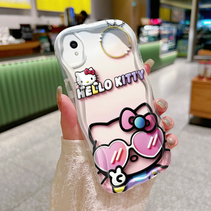 Casing Hp VIVO Y91C Y90 Y1s Case silikon Softcase pelindung indah ganda Kesing HP pola HelloKitty ma