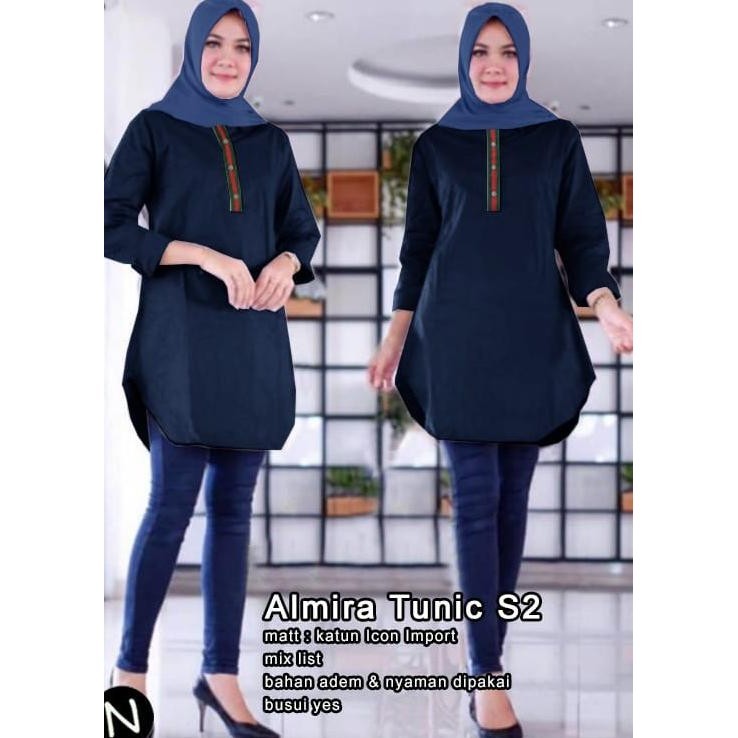 Almira Tunic, Pakaian Atasan Tunic Jumbo Termurah Fashion Muslimah 59