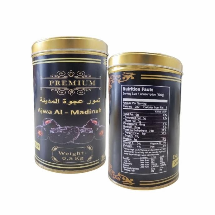 

Kurma Nabi//Ajwa Madinah Kemasan Kaleng Premium 500gr GM