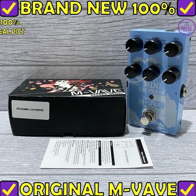 Efek Gitar M-Vave Mini-Universe Pd38 Multi Reverb Bigsky Pedal 9In1