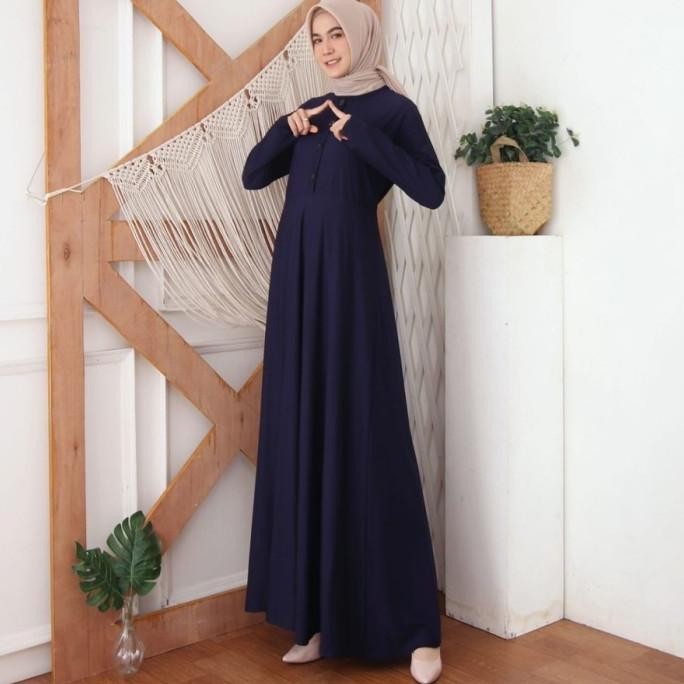 Baju Gamis Wanita Terbaru Gamis Calvin Jeans Polos Busui 8375