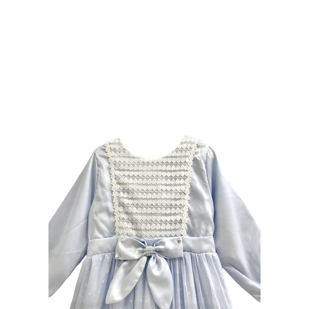 Princessa Satin Muslim Dress Anak Ice Blue G1042