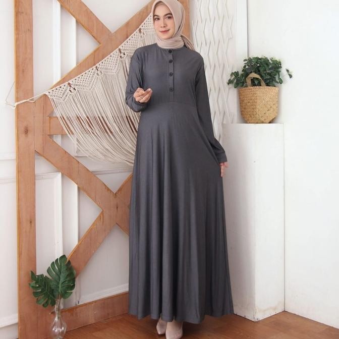 Baju Gamis Wanita Terbaru Gamis Calvin Jeans Polos Busui 8375