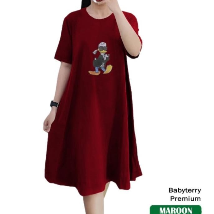 Kaos Tunik Wanita Polos Tunic Dress Sage Style