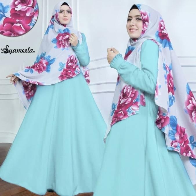 Set Gamis Wolfis Polos Mint Jilbab Motif Gamis Set Syari Lyra Virna