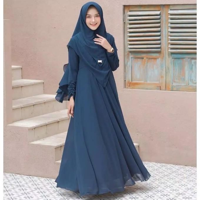 Maura Syar'I Dress Gamis Wenela Syar'I Set Khimar Terlaris