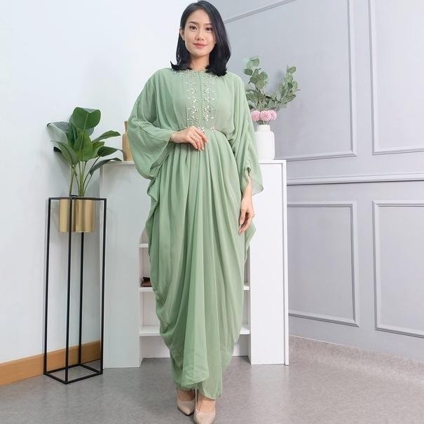 Azizah Kaftan Babydoll Payet Polos
