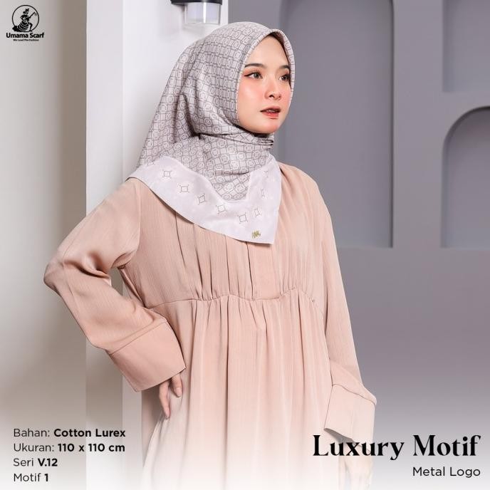 Umama Scarf - Kerudung Motif Segi Empat Luxury Print Lc Glowing V.05