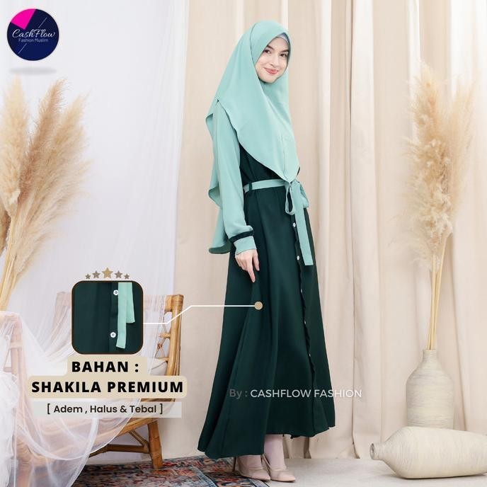 Baju Gamis Remaja Wanita Terbaru Set Hijab Khimar Polos Kekinian Syari