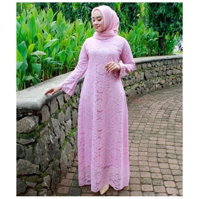 D3 Gamis Wanita Dress Wanita Muslim Brukat Fashion Muslim Mewah