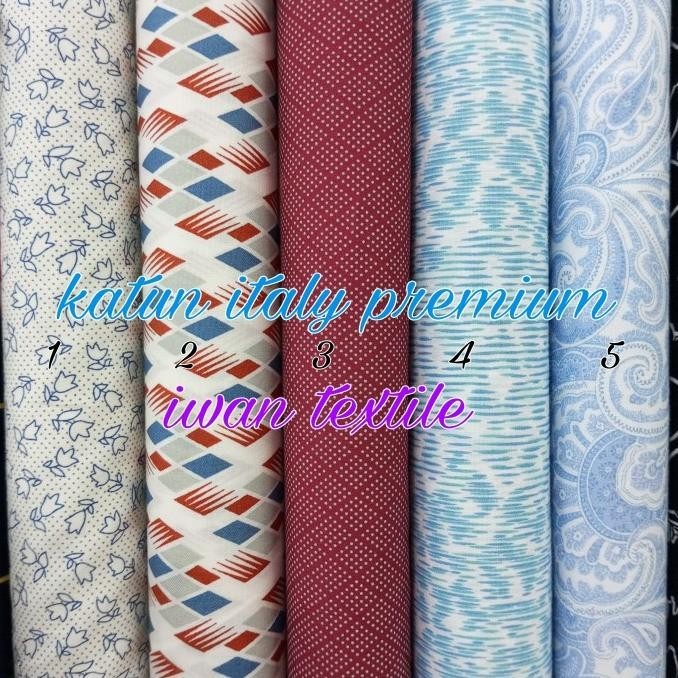 Promo Kain Katun Italy Motif Bunga Bahan Baju Kemeja Gamis Koko Dress