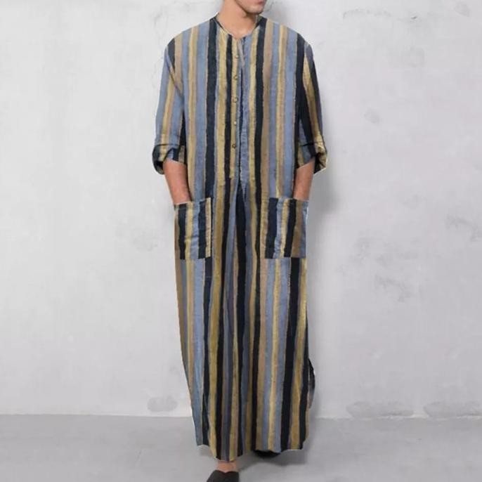 Baju Koko India Kemeja Pria Muslim Sporty / Kurta Kaftan Robe Men