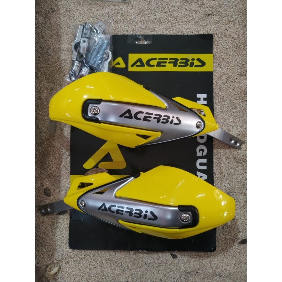 Baru Handguard Motor Bahan Besi Merk Acerbis Warna Kuning Garis Hitam