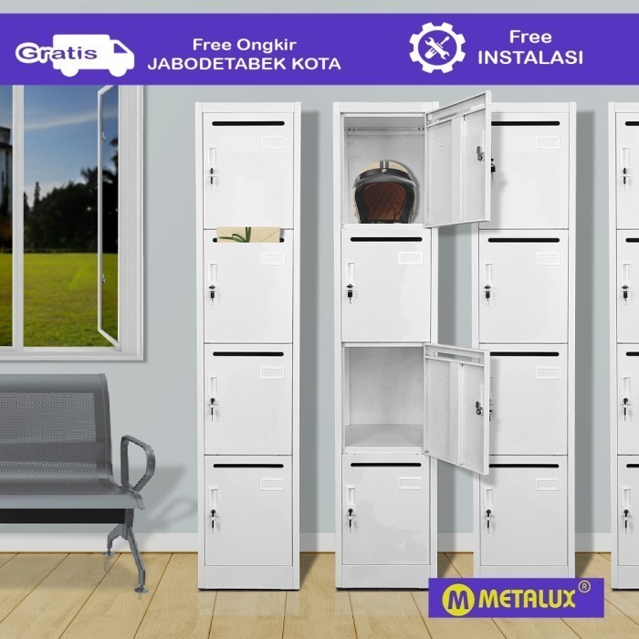 

Metalux Kama Iv - Loker Besi 4 Pintu Metal Locker Mail Box